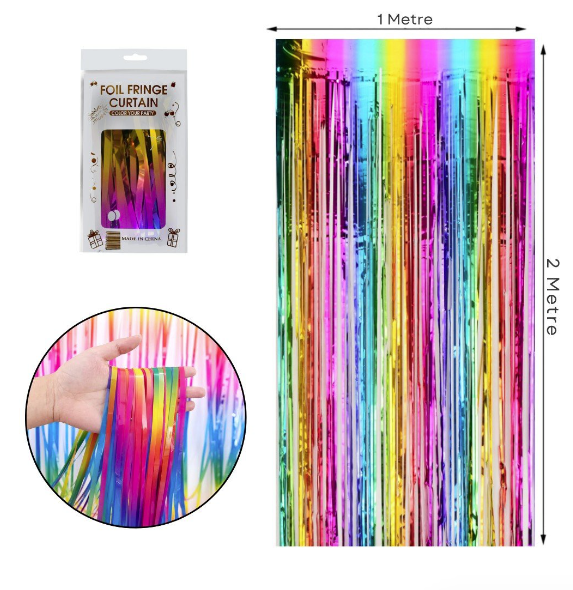 İthal Metalize Gökkuşağı Arka Plan Perdesi 2x1 m